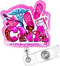 CNA Badge Reel for Certified Nurse Assistant Holder Retractable with ID Cna
