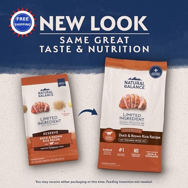 Dog Food Natural Balance Limited Ingredient Duck Brown Rice 22 Pound Adult Pack thumbnail 2