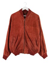 Giubbotto bomber pelle scamosciata vintage anni 90 rosso L uomo