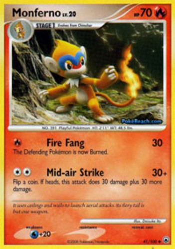 Monferno - 41/100 - Uncommon NM, English Pokemon Majestic Dawn