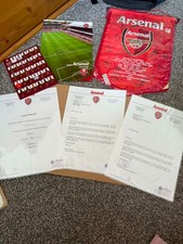 Official Arsenal 2006/07 Squad Signed Pennant +COA+Letters from Wenger & Henry