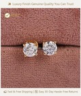 2ct Round Certified Natural Diamond Studs Earrings 14K Solid Yellow Gold #237 — photo 3