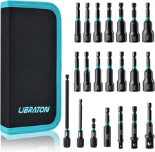 Libraton 21PCS Magnetic Nut Driver Set, Impact Drill Bit Set 1/4in 