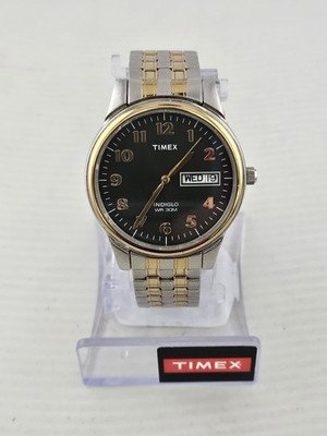 NOS Timex Men's Charles Street Expansion Band Quartz Watch New Battery Runs 
