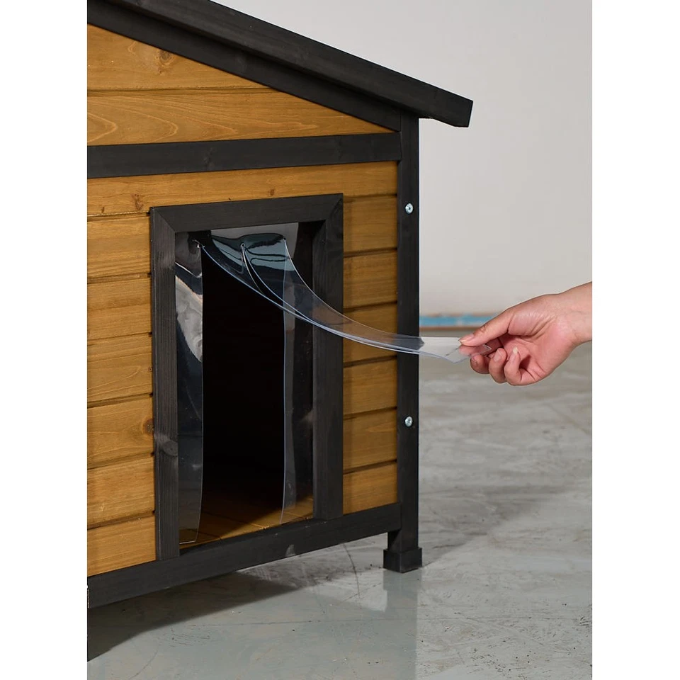 Large Outdoor Wooden Dog House Double-Door Design Waterproof Hinged Roof - Image 3 of 4