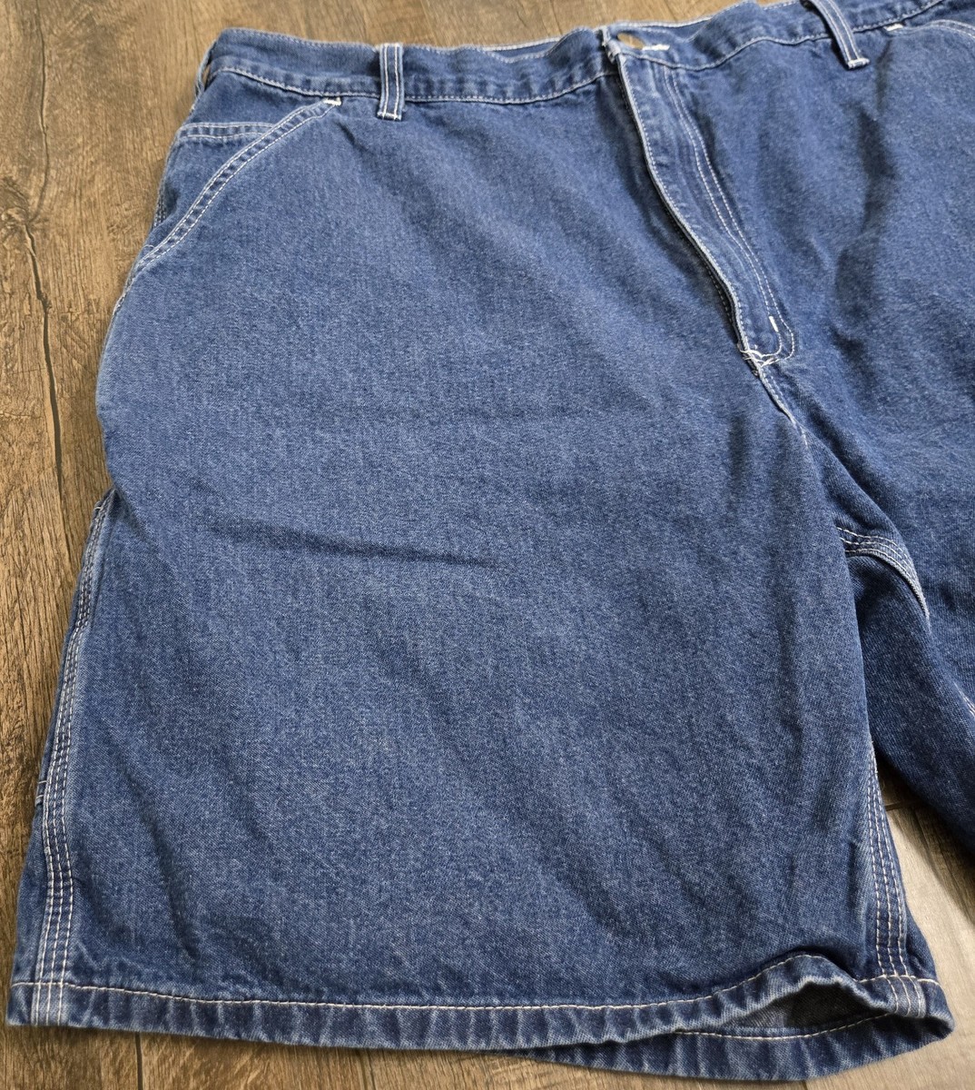 VTG Carhartt Denim Carpenter Shorts Size 42 Blue B28 DST Tag