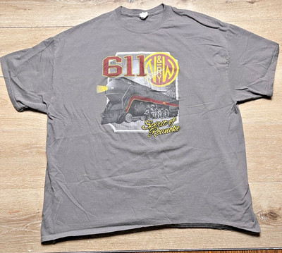 Norfolk and Western Railway 611 Spirit of Roanoke Virginia 2017 T-Shirt Size 2XL