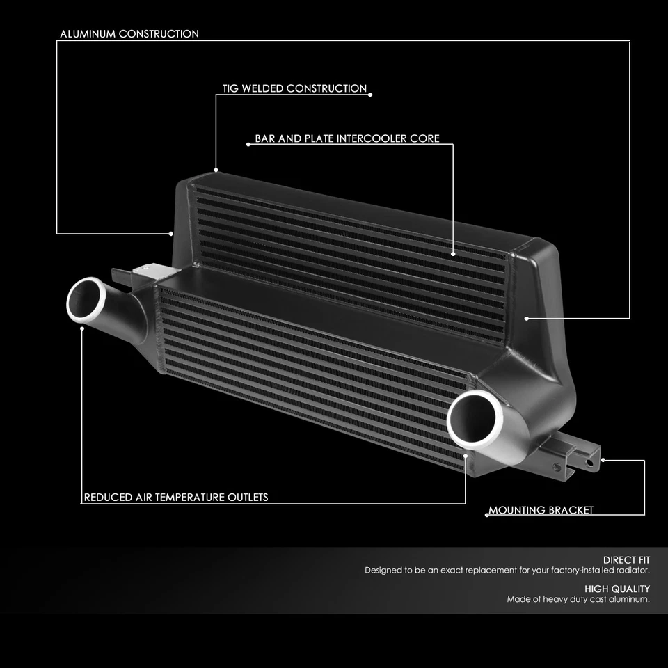PARA FORD MUSTANG 15-23 2.3L ECOBOOST BARRA ESCALONADA Y PLACA INTERCOOLER MONTAJE DELANTERO Foto 2 de 4