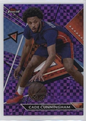 2023-24 Finest Uncommon Purple Checkerboard Refractor 93/99 Cade Cunningham o7m