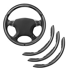 Carbon Fiber Steering Wheel Cover Non Slip Leather Wrap for Car Truck SUV