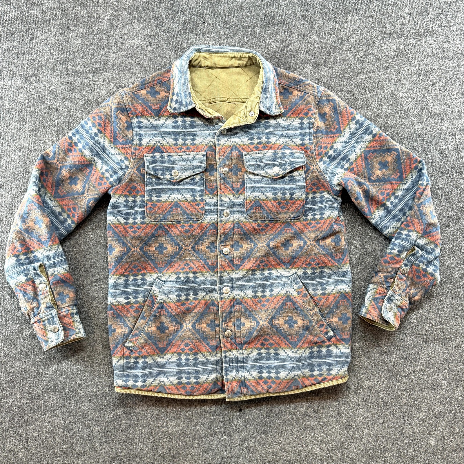 Faherty Jacket Mens Small Multicolor Reversible Q… - image 1