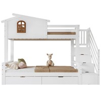 Sonnenh Etagenbett Weiß 90 X 200 Cm Mit Stauraum