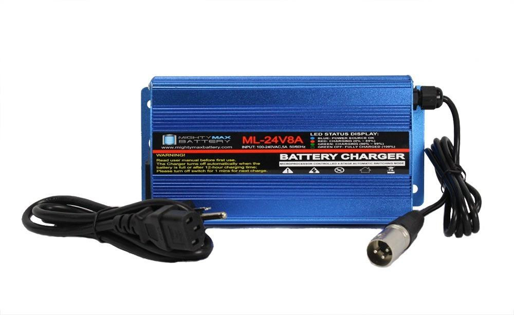 Mighty Max 24 Volt 8 Amp Charger For MK Electric Mobility Scooter, Wheelchair