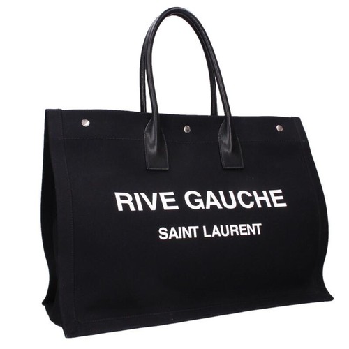 YVES SAINT LAURENT Bag: RIVE GAUCHE Canvas Tote Black W43H35D17cm;