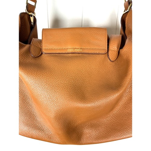Meli Melo Thela Carmel Color Pebbled Leather Large Size Bag Purse - Picture 7 of 11