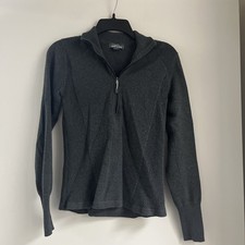 Eddie Bauer Women s Size Small Charcoal Gray 1/4 Zip Sweater Warm Soft Cozy