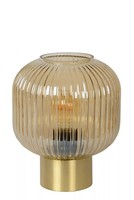 Tischlampe Glas Schirm Bernstein Gold 24,5 Cm E27 Blendarm Tischleuchte BüRo