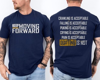 Fitness Gym Keep Moving Forward Mental Health Awareness 2 Sided T-Shirt