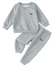 Toddler Baby Boy Sweatsuit Set: 2 Piece Fall Clothes Long Sleeve Solid Sweats...