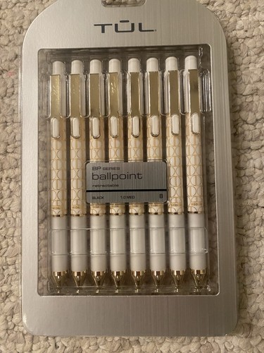 TUL BP Series Retractable Ballpoint Pens, Medium Point, 1.0 mm, Pack of 8 Pens