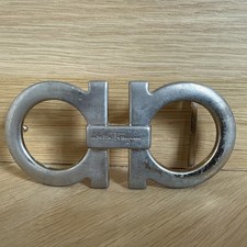 SALVATORE FERRAGAMO BELT GANCINI SILVER BUCKLE FOR 1.38" WIDE BELT STRAP fair 