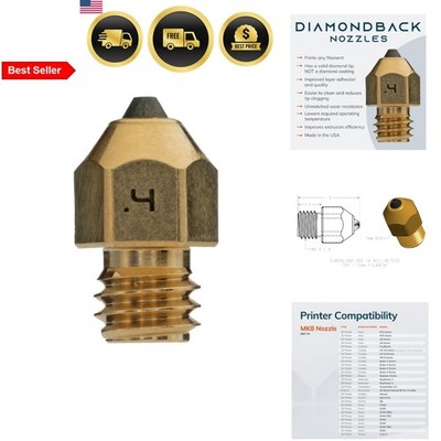 3D Printer Nozzle Polycrystalline Diamond Tip Compatible MK8 0.4mm Long Life