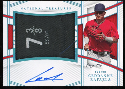 Ceddanne Rafaela 2023 National Treasures Auto Patch #d 1/1 Platinum RPA Red Sox