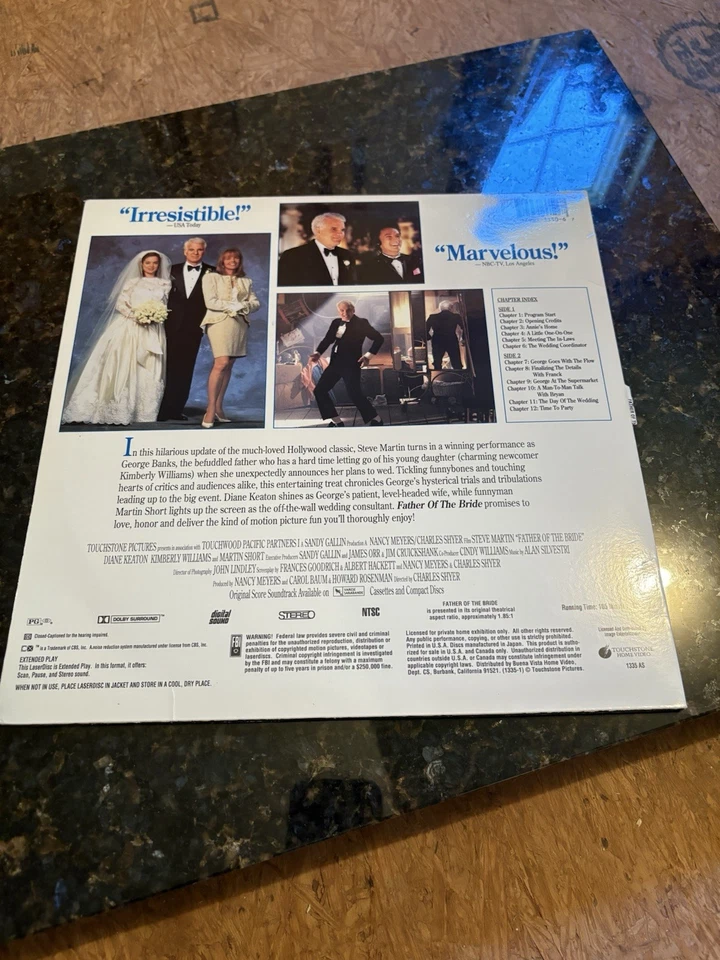 Father of the Bride Laserdisc Steve Martin Vintage Untested Foto 2 de 2