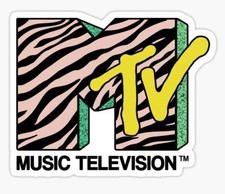 MTV Retro Logo  2" Vinyl Sticker  1980s  1990s  Music Television  Zebra
