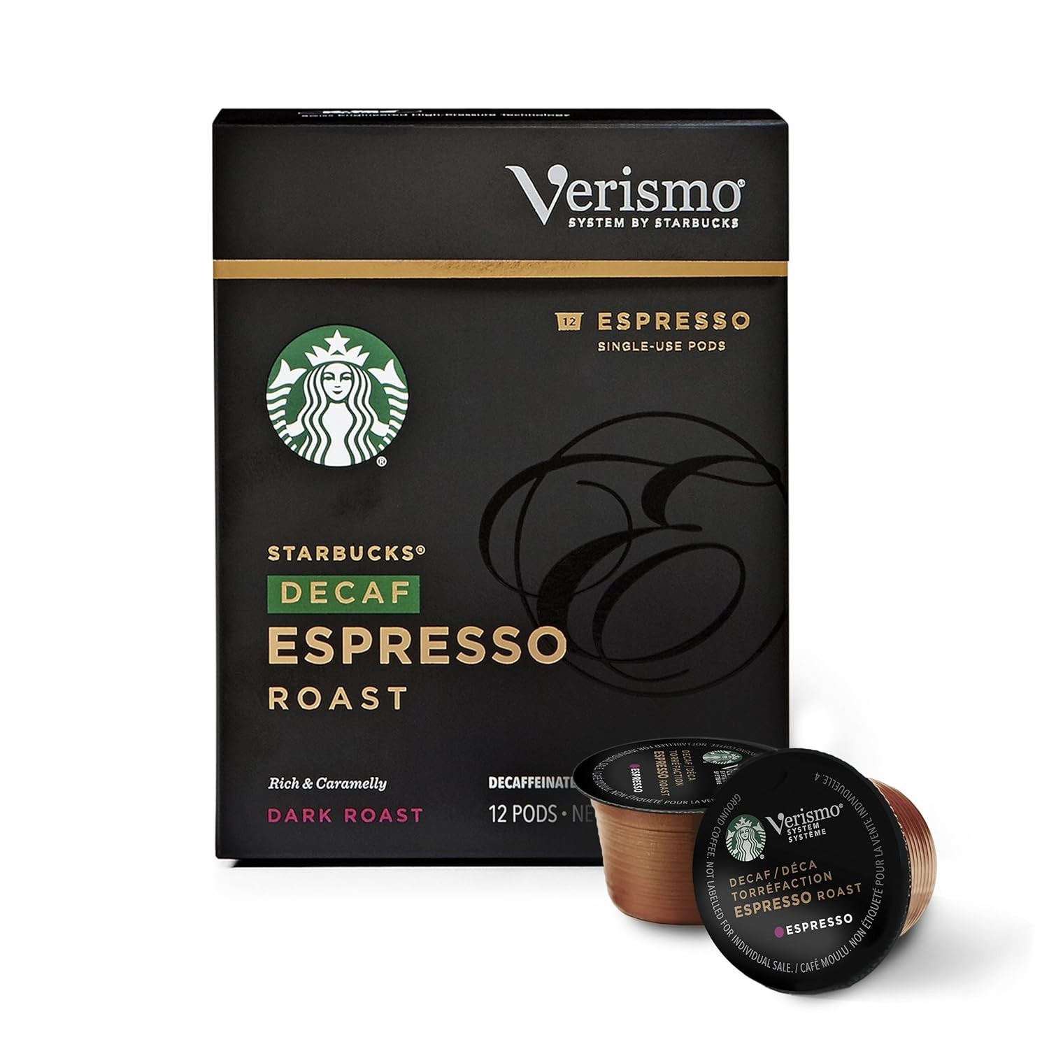 Starbucks Verismo Pods Verona , Colombia, Guatemala, Decaf, 
