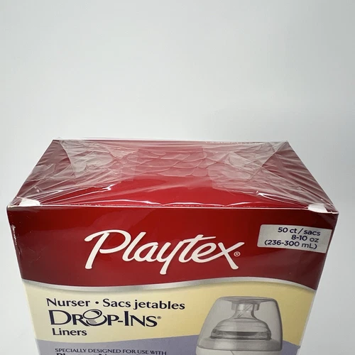 Playtex Baby Bottle Drop-Ins Nurser Plastic Liners 8oz -10oz 50 Count Sealed NEW - Picture 4 of 10