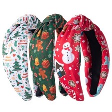 3Pcs Christmas Headbands for Women, Snowflake Santa Snowman Christmas, 3Pcs