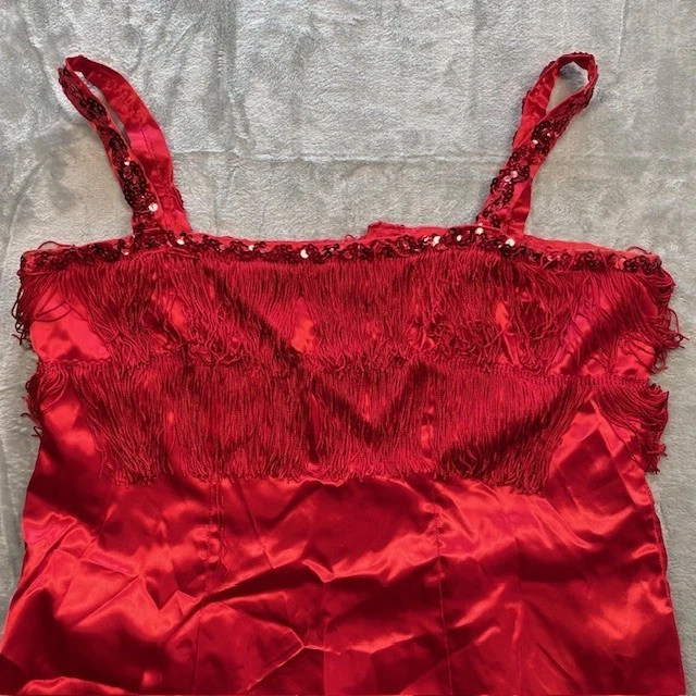 Disfraz de Vestido Gatsby Inspirado en la década de 1920 Lentejuelas Rojas Pluma Diadema Grande Foto 4 de 4