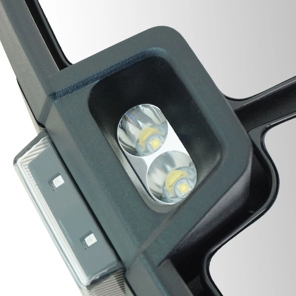 Espejo de remolque eléctrico señal ahumada foco LED negro conjunto de pares para camión GM nuevo Foto 3 de 4