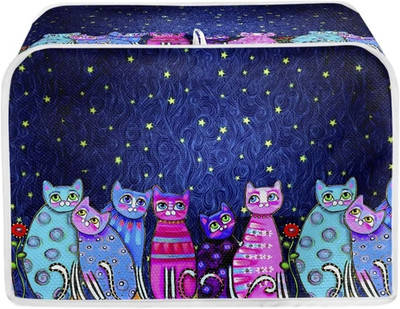 Colorful Cats Pattern Toaster Covers - 4 Slice Small Appliance Organizer, Bread