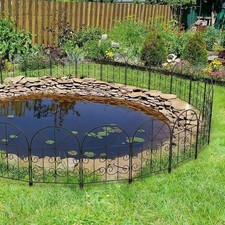 10 Pack Decorative Metal Garden Fencing Panels Lawn Border Edging Animal Barrier