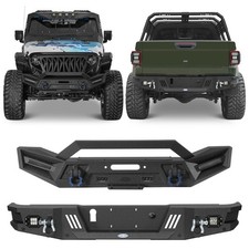 Front Rear Bumper Wfactory Back-up Sensor Hole For 2020-2026 Jeep Gladiator Jt Front Rear Bumper Wfactory Back-up Sensor Hole For 2020-2026 Jeep Gladiator Jt