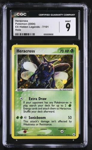 CGC 9 MINT Heracross 7/101 EX Hidden Legends Holo Pokemon Card