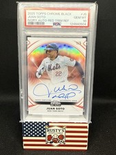 2025 Topps Chrome Black Juan Soto #IVA-JS Ivory Auto Red Trim Refractor PSA 10