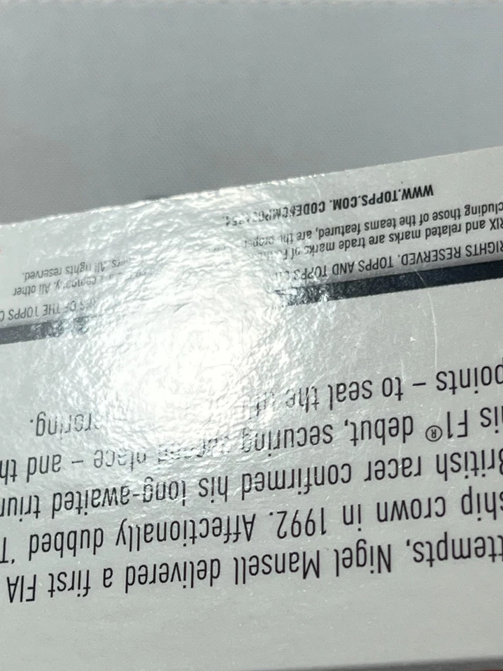 NIGEL MANSELL 2024 Topps Chrome Formula 1 F1 #194 Orange Red Refractor (2) - Image 3 of 3