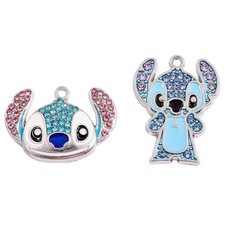 Lot 40Pcs cartoon Stitch cute Charm necklace Pendant DIY Jewelry Making