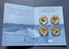 2020. 4x24ct Gold-Plated Proof-Like Half Dollars Battle Britain Aircraft & Aces