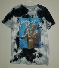 Vtg R.L. Stine Goosebumps Mummy T Shirt Size S/P Black  White Tye Die