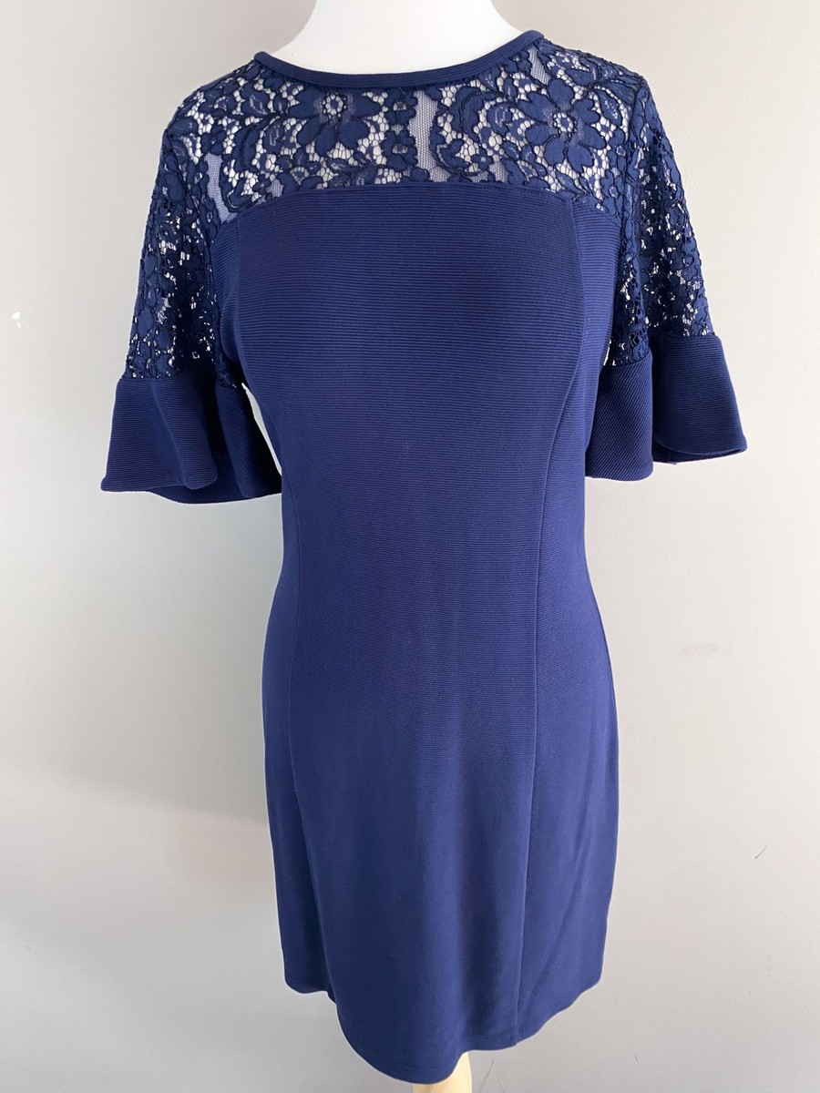 Draper James Solid Flutter Short Sleeve Lace Dress Navy Blue NWT Small | eBay Draper James Solid Flutter Short Sleeve Lace Dress Navy Blue NWT Small | eBay