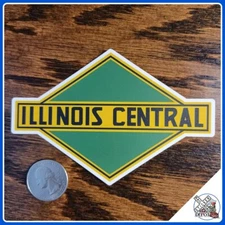 Illinois Central Railroad laminated die-cut vinyl sticker