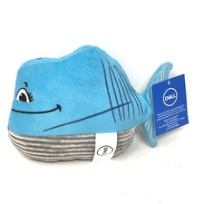 Dell Computers Plush Blue Gray Whale 6" Long w/ Tag Ribbed Bottom