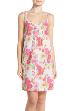 Lauren Ralph Lauren Womens Floral Print Strappy Cotton Chemise in Multi Color XS