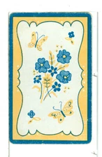 Single Vintage ID Animals, Butterfles, "Summer Flowers" Playing Card BU 8-16 B