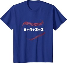 6 4 3 2 Double Play Baseball Player Baseball Saying Youth Unisex T-shirt