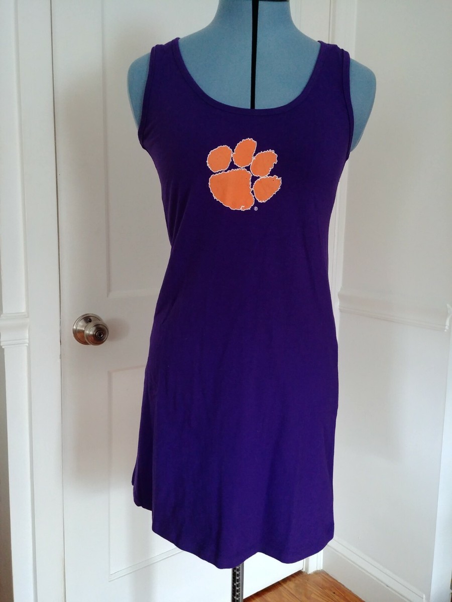 purple clemson dress Women's Purple Clemson Tigers Coastal Racerback Tank Dress